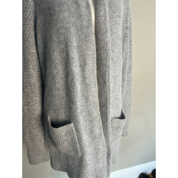 Women's Fenn Wright Manson Long Open Front Cardigan Sweater Gray Angora Size XL - Picture 3 of 7